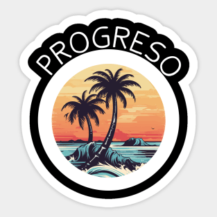 Progreso Mexico (White Lettering) Sticker